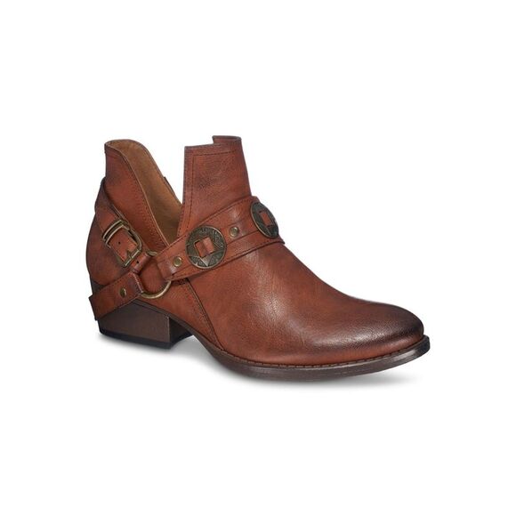 G.C. SHOES Womens Taupe Brown Elisa Almond Toe Block Heel Slip On Booties 6.5 - Picture 1 of 4